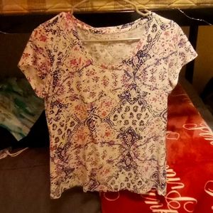 Style&Co paisley color print T-shirt.